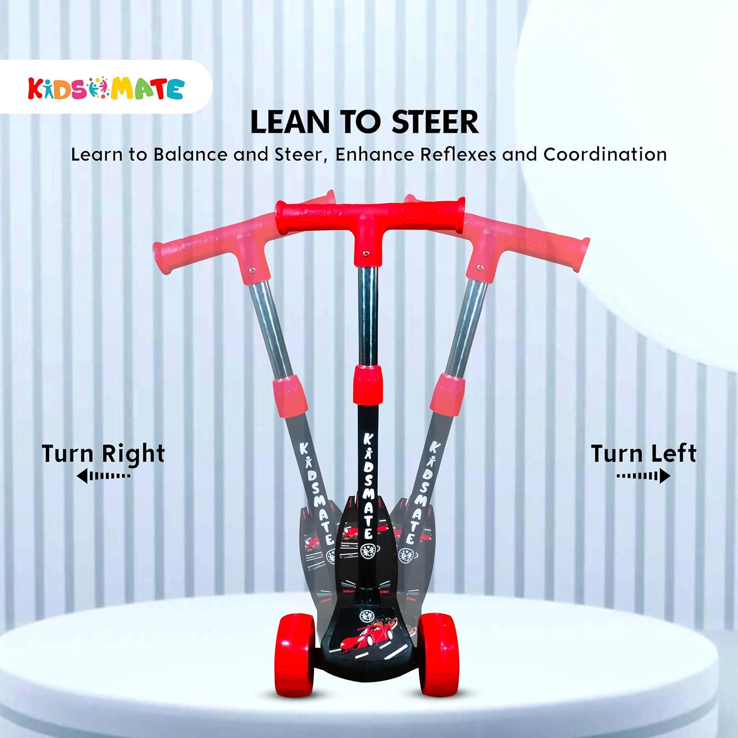 Kidsmate Rider Pro Kick Scooter, blue, 3-wheel LED, 2-12 years. Usmile Toys." www.usmile.toys